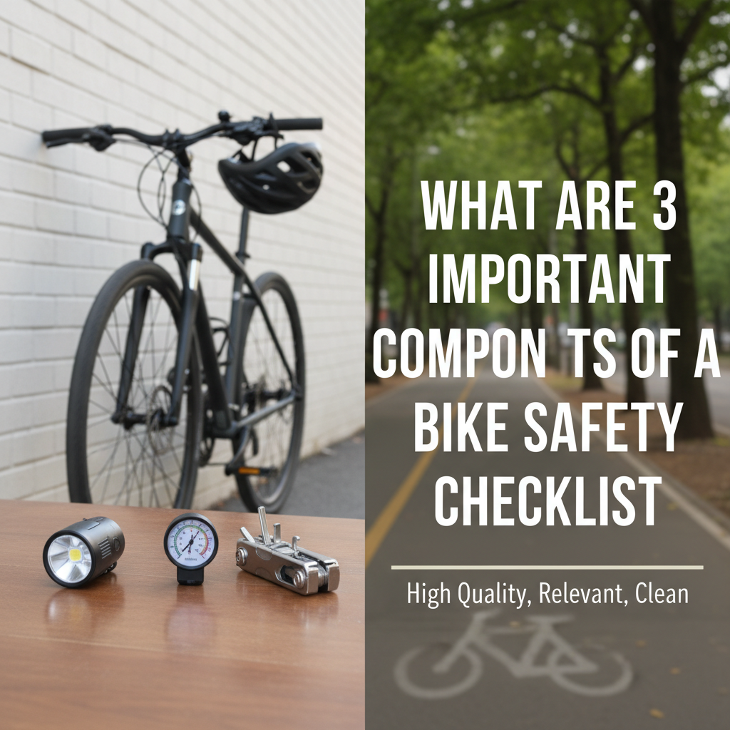 Professional blog header image for article titled: What are 3 important components of a bike safety checklist. High quality, relevant imagery, clean composition.
