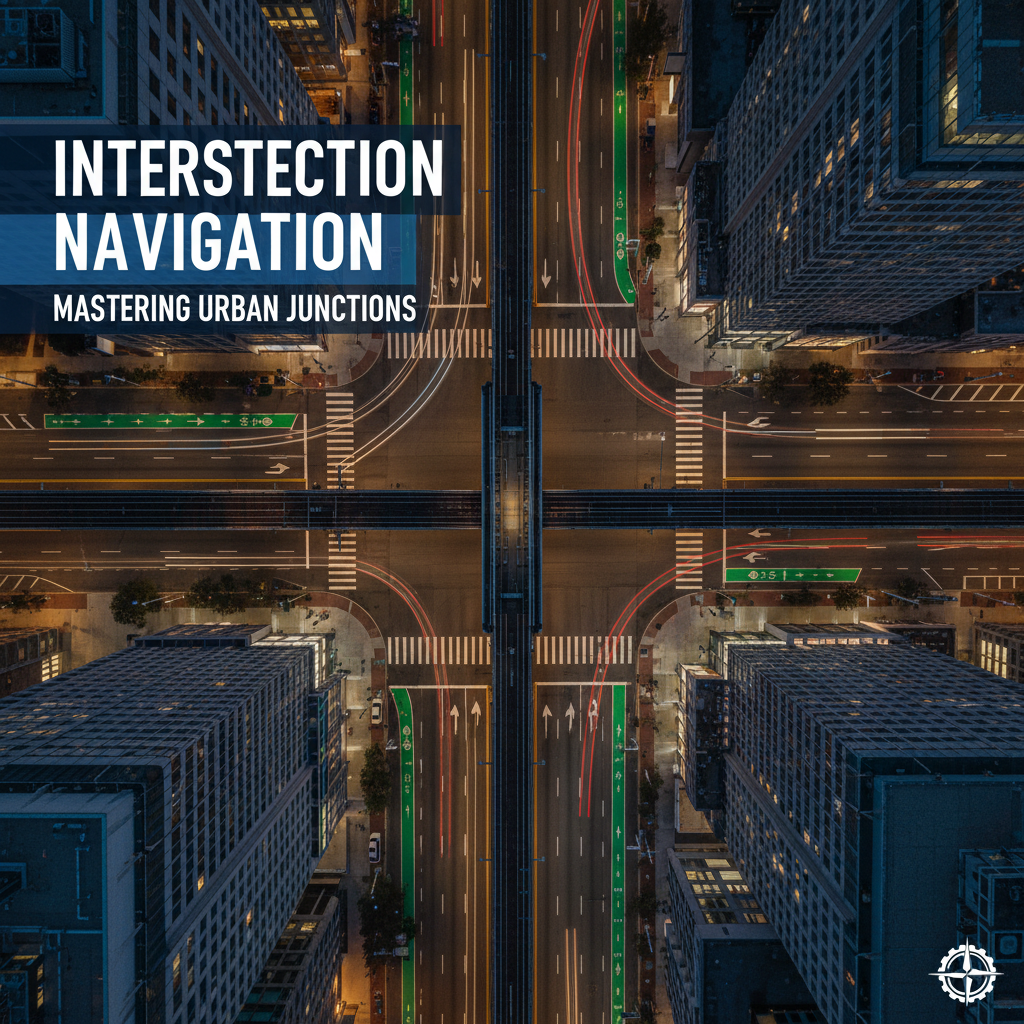 Professional blog header image for article titled: Intersection Navigation. High quality, relevant imagery, clean composition.