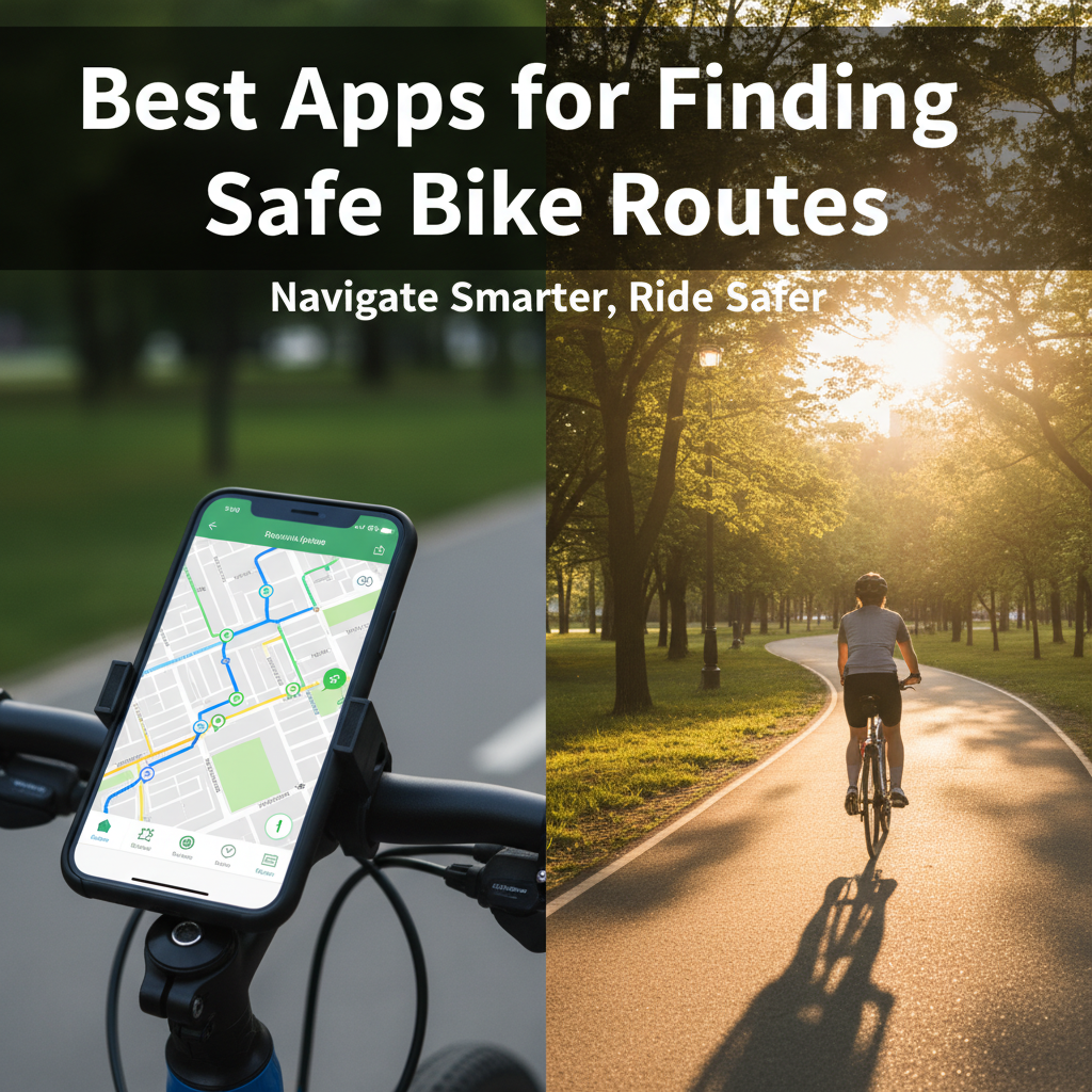 Professional blog header image for article titled: Best Apps for Finding Safe Bike Routes. High quality, relevant imagery, clean composition.