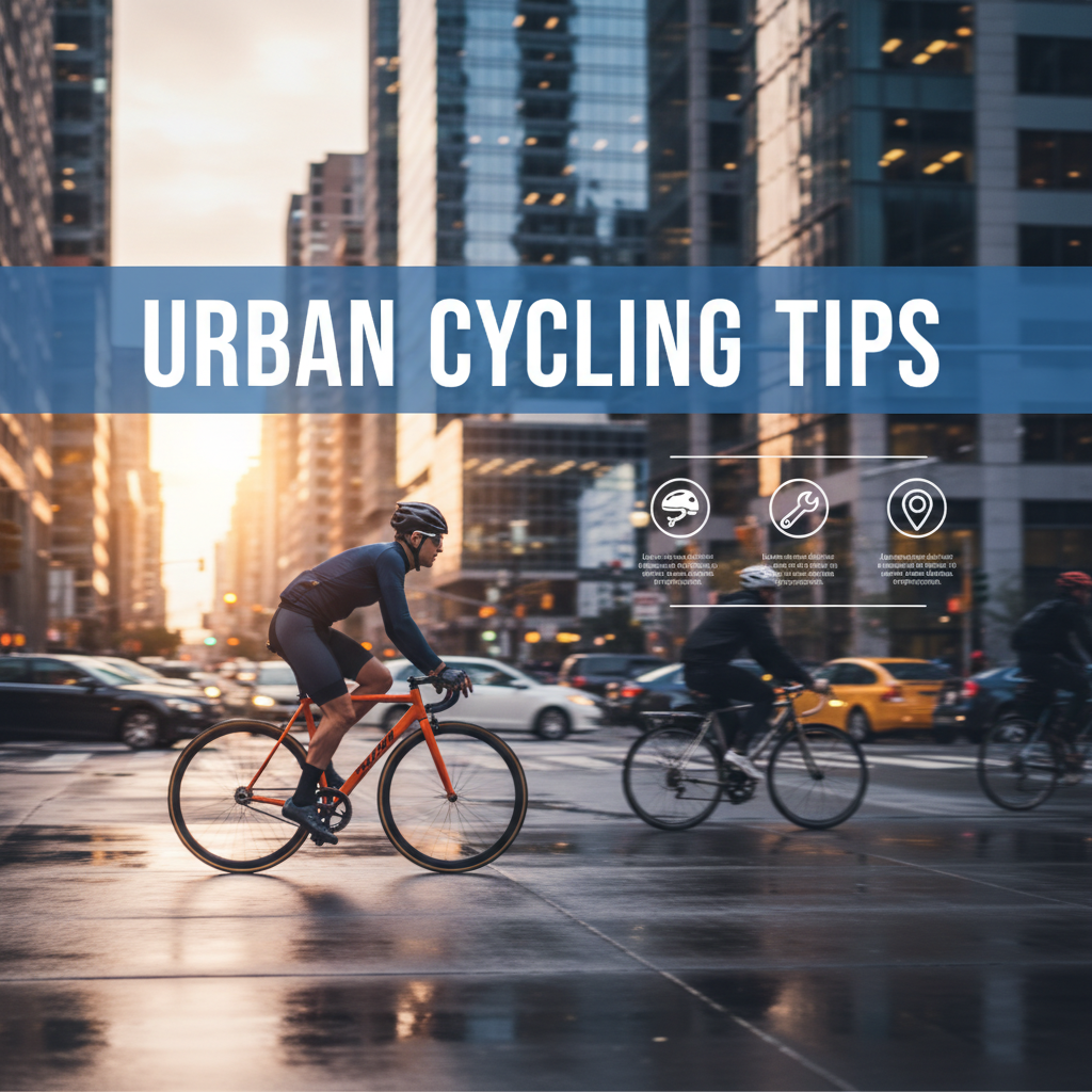 Professional blog header image for article titled: Urban Cycling Tips. High quality, relevant imagery, clean composition.