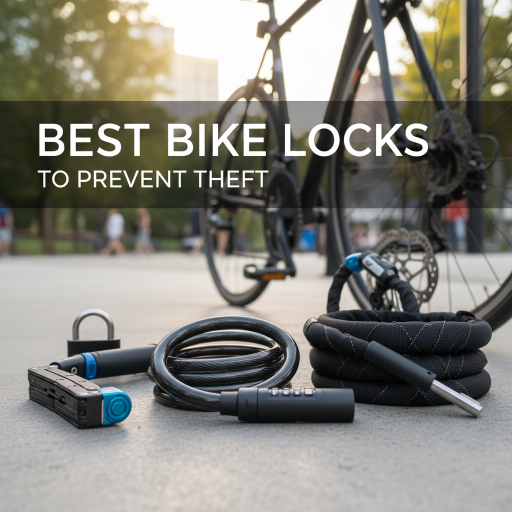 Professional blog header image for article titled: Best Bike Locks to Prevent Theft. High quality, relevant imagery, clean composition.